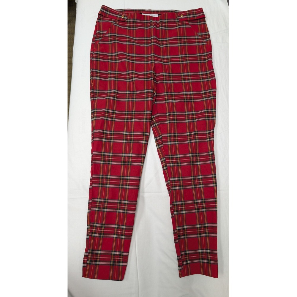 Carole Wren Red Tartan Plaid Pants Women's Size 12